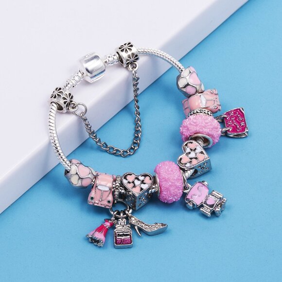 925 Fresh Dress Themed Decorative Pendant Bracelet - Picture 2 of 5